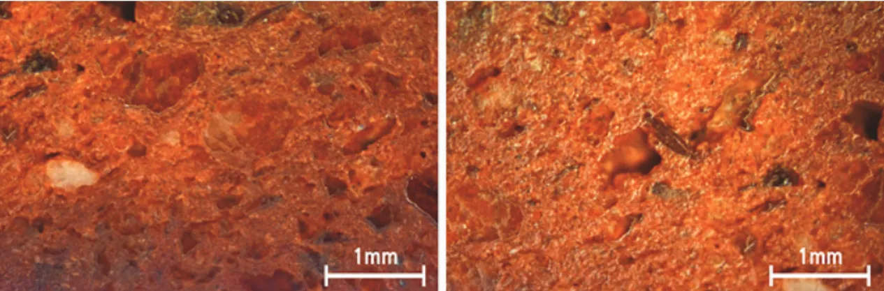 Figure 3. Observation of earthenware under a stereoscopic microscope.