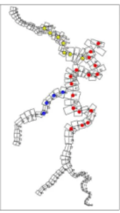 Fig. 5. 10 Monitoring Stations4. 적용 및 분석4.1 연구지역본 연구에서는 용담댐을 대상으로 구축한 시스템을 적용해 보았다. 용담댐은 4지점의 수질측정망 조사지점이운영되고 있으나, 조사지점간 수질 유사성 분석을 위해서는 수질관측지점을 늘려 저수지 전역에 관측 위치가 고밀도로 분포되도록 관측지점을 선정하고 조사를 실시하였다