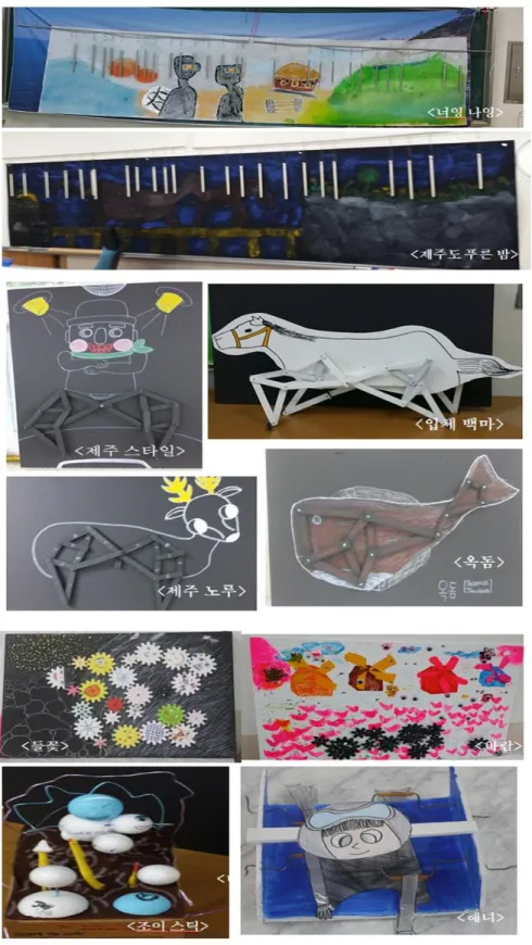 [그림 Ⅲ-11] 학생들의 창작 작품의 예시.