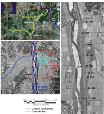 Fig.  1.  Study  Reach  of  Cheongmi  Stream 로  유역  폭은  약  39  km이며  유역면적은  595.7  km 2 이다