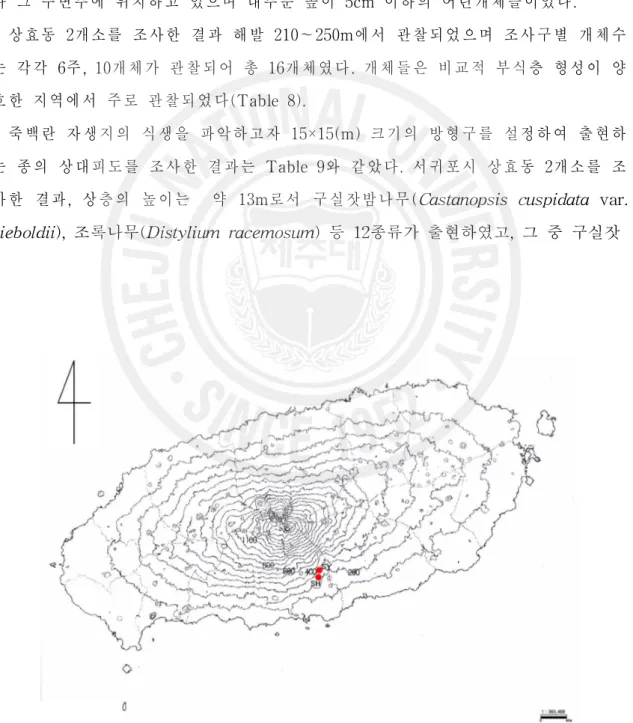 Fig. 3. Distribution map of Cymbidium javanicum var. aspidistrifolium in Jeju Island. ( SH: Sanghyo-dong)