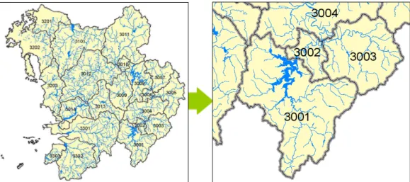 Fig. 7. 3001 Watershed (Tributary) and 3002 Watershed (Mainstream)