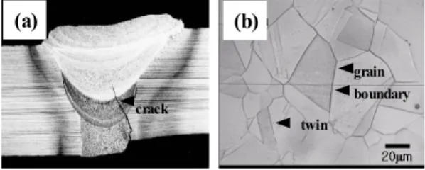 Fig.  4 SEM  images  showing  stress  corrosion  cracking  in  nickel  alloy;  (a)  surface  image  showing  cracks  along  the  grain  boundaries  and  (b)  intergranualr  fracture