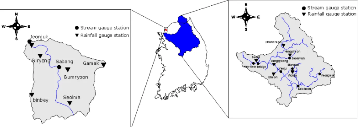 Fig.  1.  Han  River  Basin  and  Selma  River  Basin