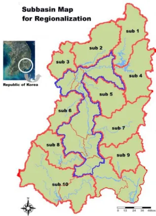 Fig.  1.  The  selected  basin  and  sub-basin  map