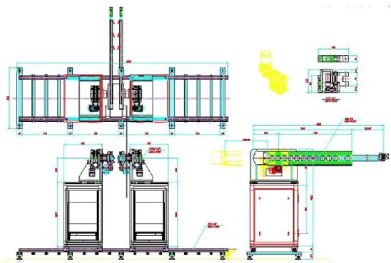 Fig.  3 Schematic  diagram  of  automated  scanner  for  the  turbine  inspection(2.5Ni-Cr-Mo-V),  크기  및  형상으로  제작하였으며, 결함발생의  우려가  높거나  검사가  어려운  위치에 인공결함을  내제하였다