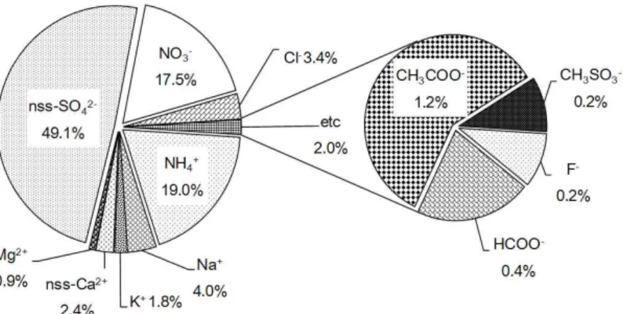 Figure 5. Composition ratio of in PM 10 fine particulate matter at