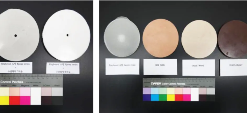 Figure 3. Picture of epoxy putty from left to right 