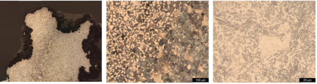 Figure 17. Microstructure of sample E. Figure 18. Enlarged middle section  mi-