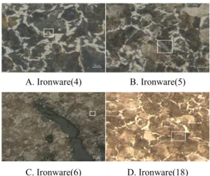 Figure 8. The SEM-EDS result of A, B, D of Figure 7.