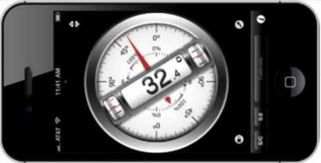 Figure  1.  Smartphone Clinometer application shown on an iPhone.