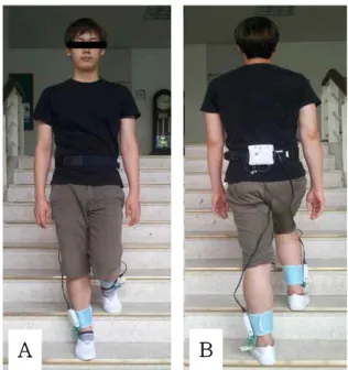 Figure  2.  Stair walking (A: ascent, B: descent).