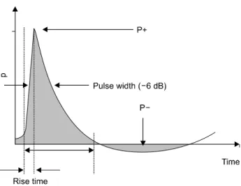 Fig.  1.  The  pressure  (y  axis)  and  time  (x  axis)  measurements  of  a  shock  wave