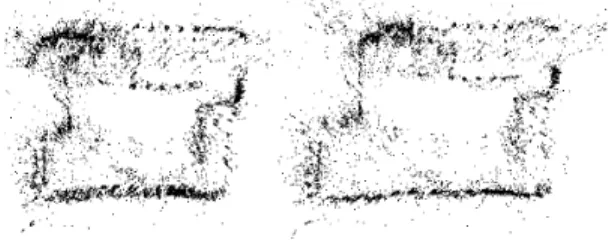 Fig. 1. (a) Map before loop closing (b) Map after loop  closing.