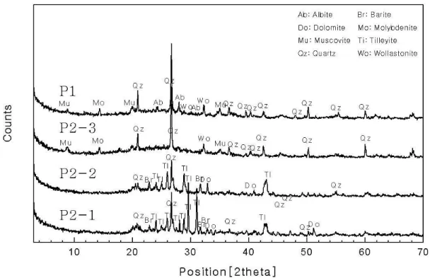 Figure 13. Result from major elements analysis of pigments in the P1, P2 layer.