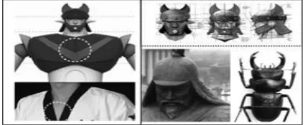 Fig. 1. V Symbol, Robot Taekwon V Classic and Admiral  Yi's description.