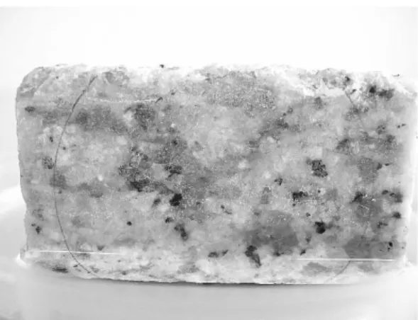 Figure 8. The crystallized soluble salt in granite samples.