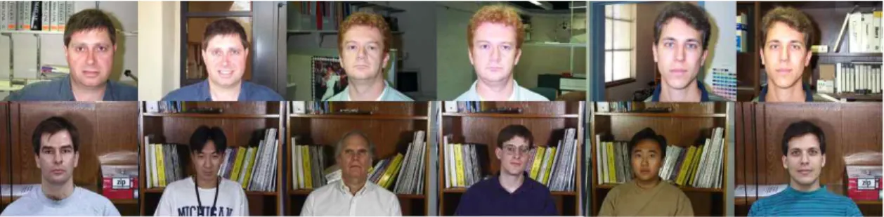 Fig. 5. Example test images: upper row from Cal. Tech and lower row from Georgia Tech.