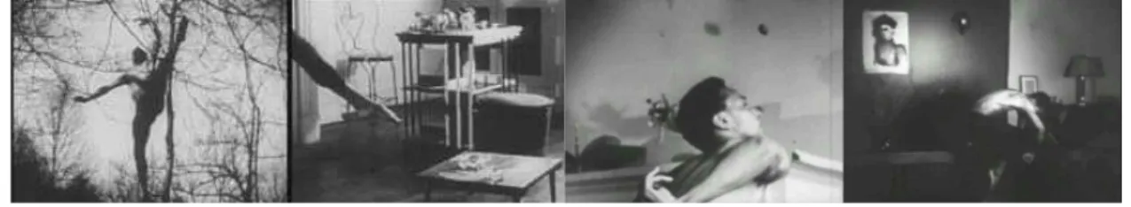 Fig. 3. A Dancer shifts from forest to living room in A Study for Choreography for Camera.