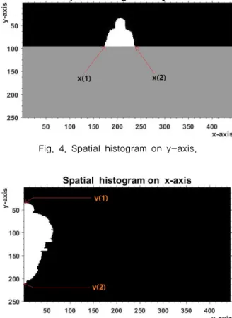 Fig. 5. Spatial histogram on x-axis.