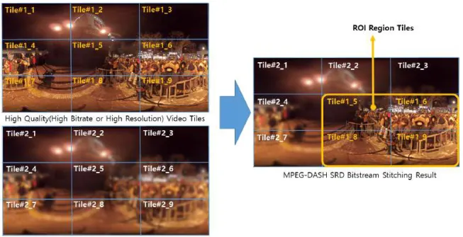 Fig. 2. MPEG-DASH SRD Tiled Video Concept.