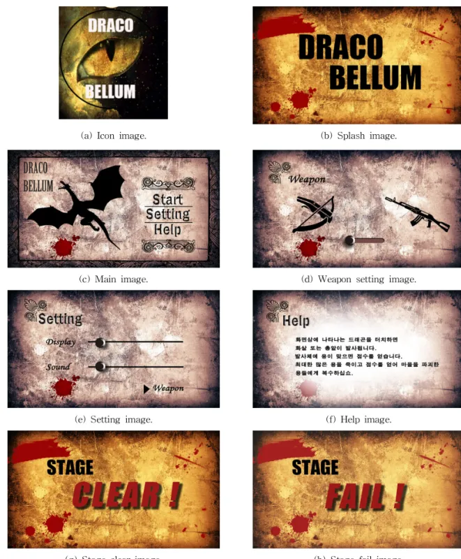 Fig. 4. Image resources for Draco bellum. 