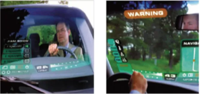 Fig. 1. AR example – Driving information displayed on  the windshield.
