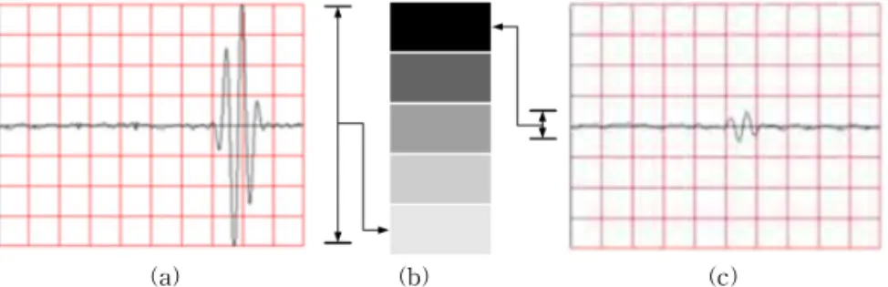 Fig. 7. Quantization of amplitude of echo pulse for visualizing the welding quality. 