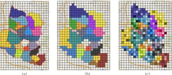 Fig. 2. The process of acquiring meteorological data for each grid. (a) meteorological data of each dong in Bucheon