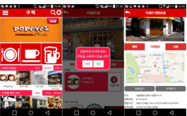 Fig. 10. Mobile application screens.