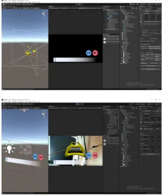 Fig.  6은  혼합현실  UI/UX  Unity  적용  Anchor의  Left,  Right,  Bottom,  Top  위치를  표시한  영상과  프 로그램이다