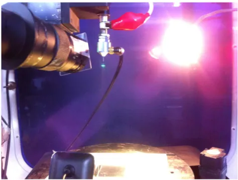 Fig.  4.13  Nozzle  and  measurement  camera  of  hybrid  spray  coating  system