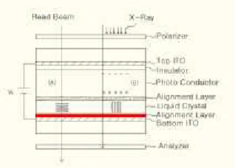 Fig.  1.  Operation  principle  of  liquid  crystal  X-ray  detector. 