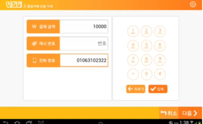 Table 4. Between shop app and server JSON data transmission format