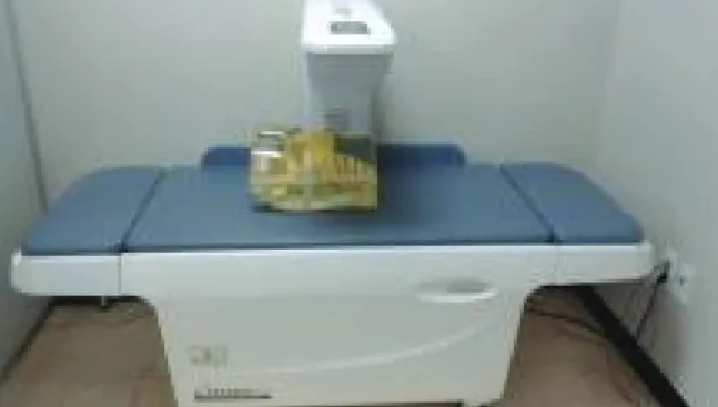 Fig. 2. Human phantom rotation BMD measurement  setup.
