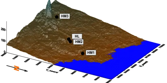 Fig.  3.  Digital  topographic  map  in  study  area.