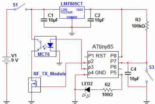 Fig.  5.  The  circuit  for  blinking  the  LED  lamp.