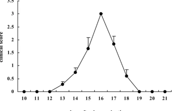 Fig.  1.    Clinical  course  of  experimental  autoimmune  neuritis  (EAN)  in  Lewis  rats