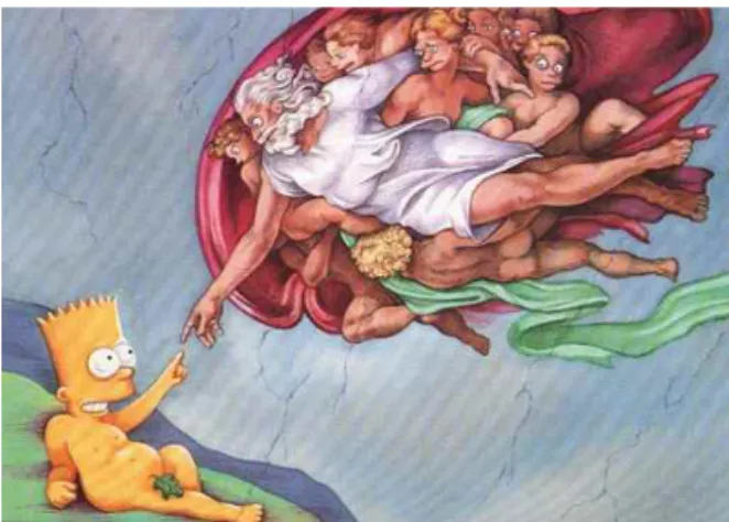 Fig. 1. The parody of <the Creation of Adam> in a com- com-mercial advertisement.