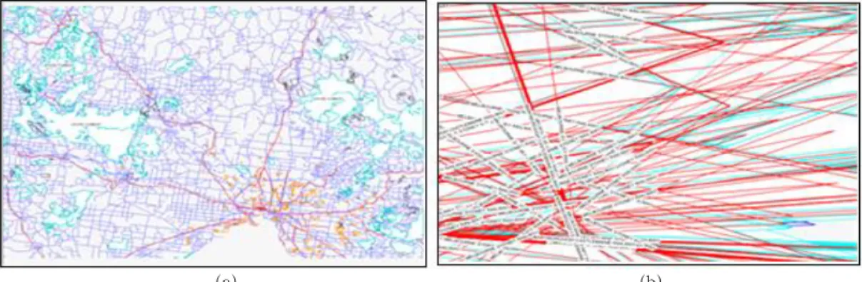 Fig.  7.  Experimental  result  with  full  scaling  layers  1:5000:  (a)  original  map,  (b)  encrypted  map.