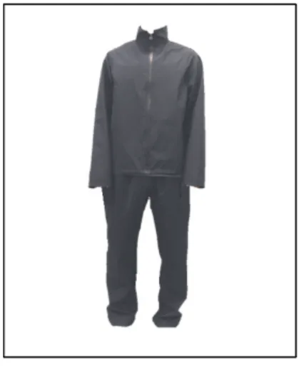 Fig.  1.  Experimental  garment 3.  분석방법 실험결과는  소재의  투습도와  내수도를  각  시험방 법별로  제시하였고,  SPSS  19.0  for  windows를  이용 하여  필름의  종류에  따른  평균분석을  실시하였다