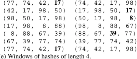 Figure 2: Winnowing sample text.