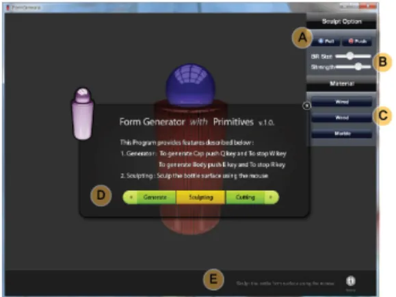 Fig. 11. Sculpting mode for form generation.