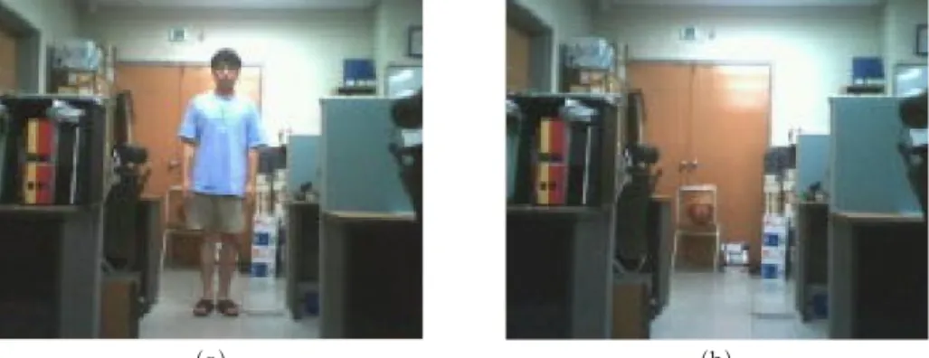 Fig. 2. Camera image (a) Contains object image (b) Background image.