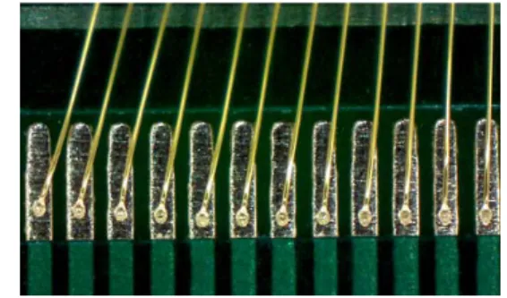 Fig.  10.  Optical  image  of  wire  bonding  for  PCB  pad.