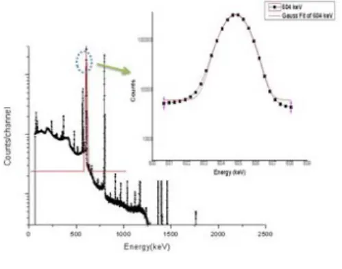 Fig.  4.  604,  795  keV  energy  Gaussian  peak  :  (a),  (b).