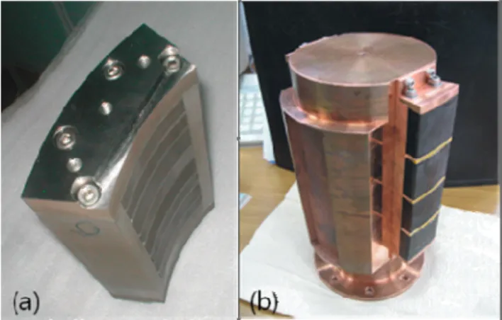 Fig. 1. Design of superconductor journal bearing for  100kWh SFES.  II.  제작  및  시험      100 kWh급 초전도  베어링의  성능을  유압식  인 장시험기에서  허용되는  크기  내에서  측정하기  위 하여 Fig