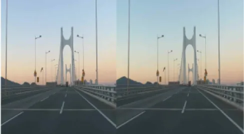 그림 13. 광안대로 3D입체 라이더영상 퓨터 그래픽에서의 입체감을 고려하면서 촬영이 진 행되었고, 콘티와의 상이한 연출적 상황의 발생으로 인해 다수의 반복된 촬영이 진행되었다