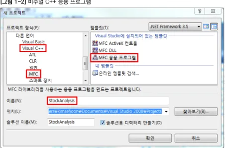 [그림 1-2]	비주얼	C++	응용	프로그램