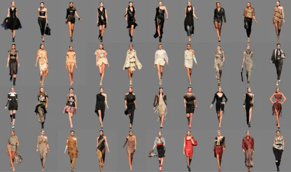Fig. 3. Group C : combining the unity of the model with the complexity of the design. www.style.com